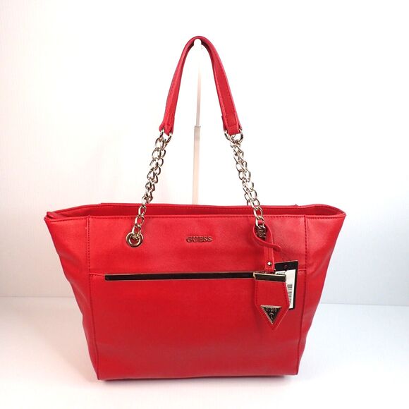 GUESS Red Tote Bag Purse Alessandra 15GF-325 With Tag - Picture 1 of 16